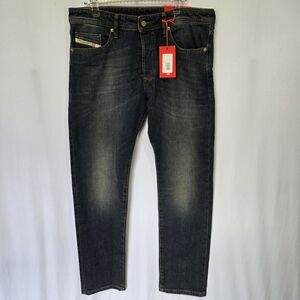 NWT Diesel Tepphar Button Fly Dark Wash Straight Denim Jeans, Sz 33